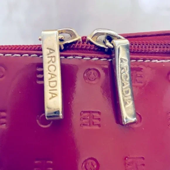 Arcadia Shiny Red Handbag or Shoulder Bag - Picture 2 of 6